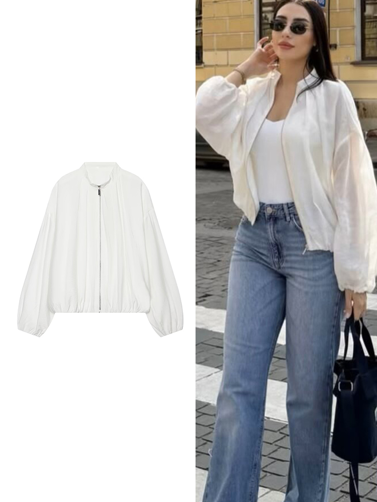 Women'S Fashion Bomber Jacket - TFMLN 신상 여성용 세련된 봄버 재킷