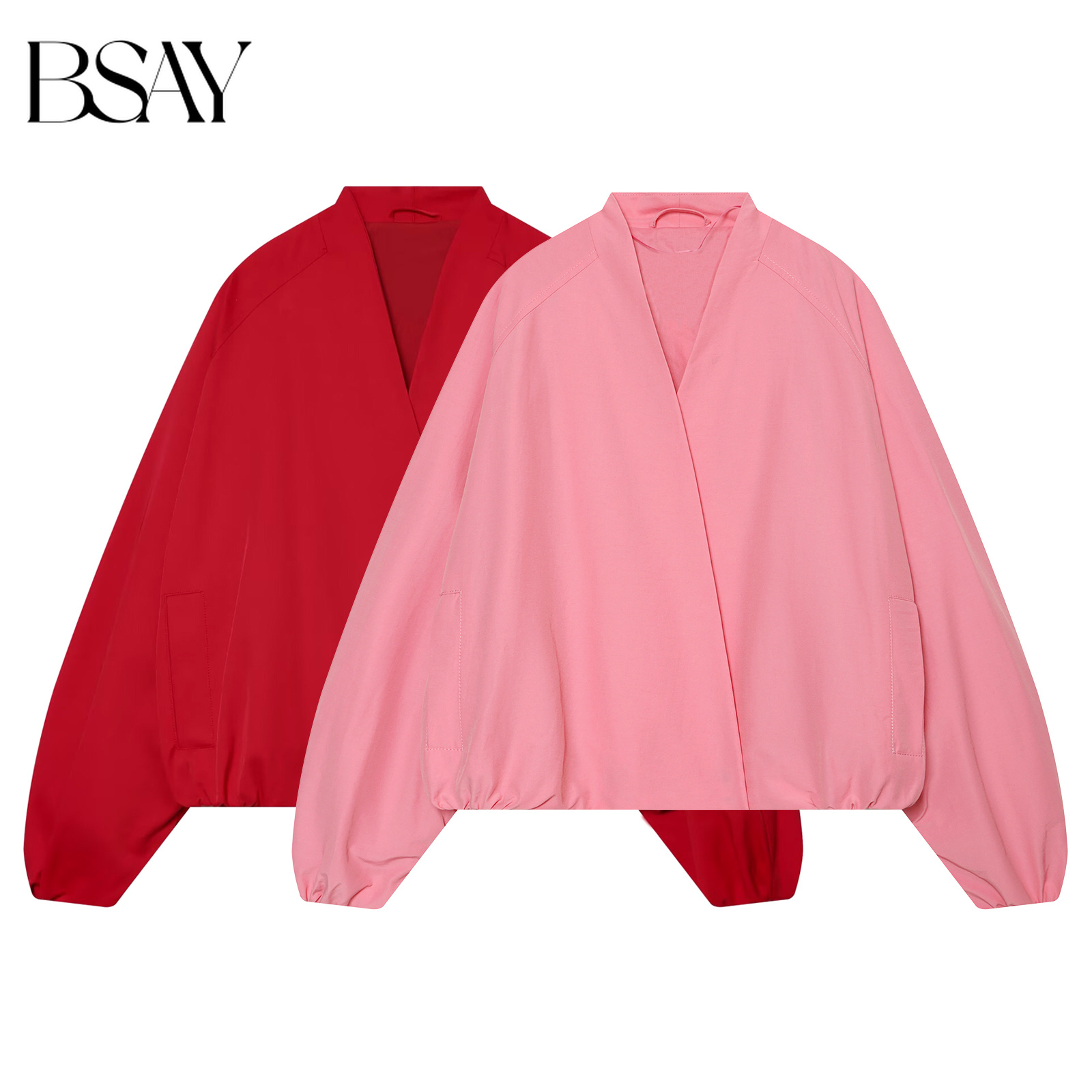 Women'S Fashion Bomber Jacket - BSAY 여성 패션 루즈핏 숏 봄버