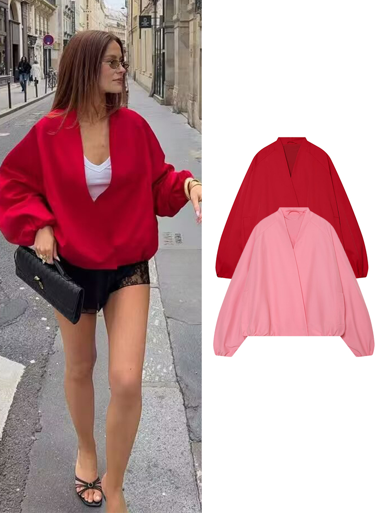 Women'S Fashion Bomber Jacket - TFMLN 여성 짧은 봄버 재킷 세련된