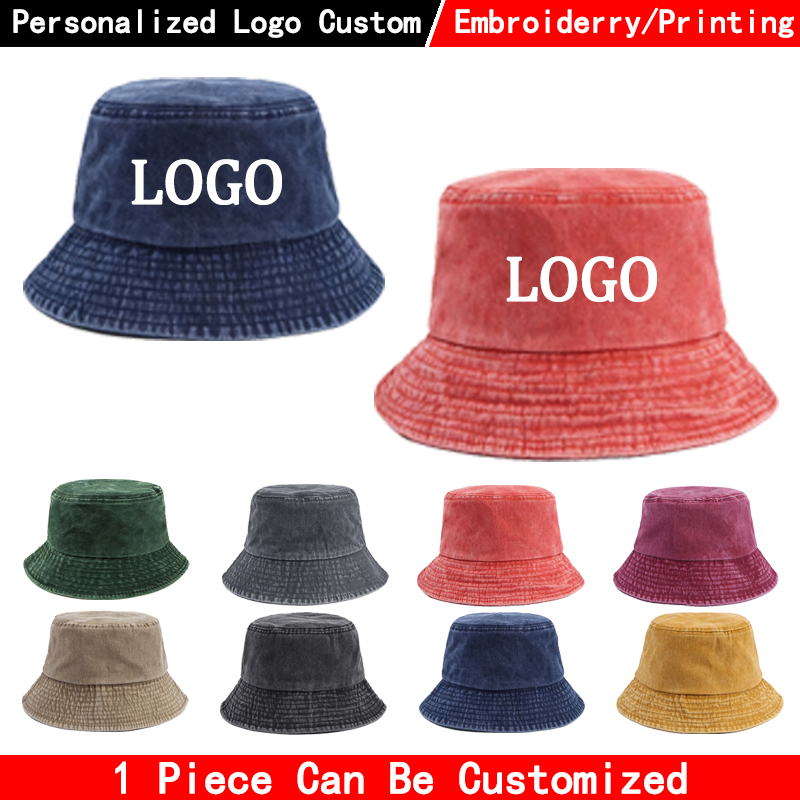 Women'S Fashion Visor - 맞춤 로고가 새겨진 데님 버킷 햇,