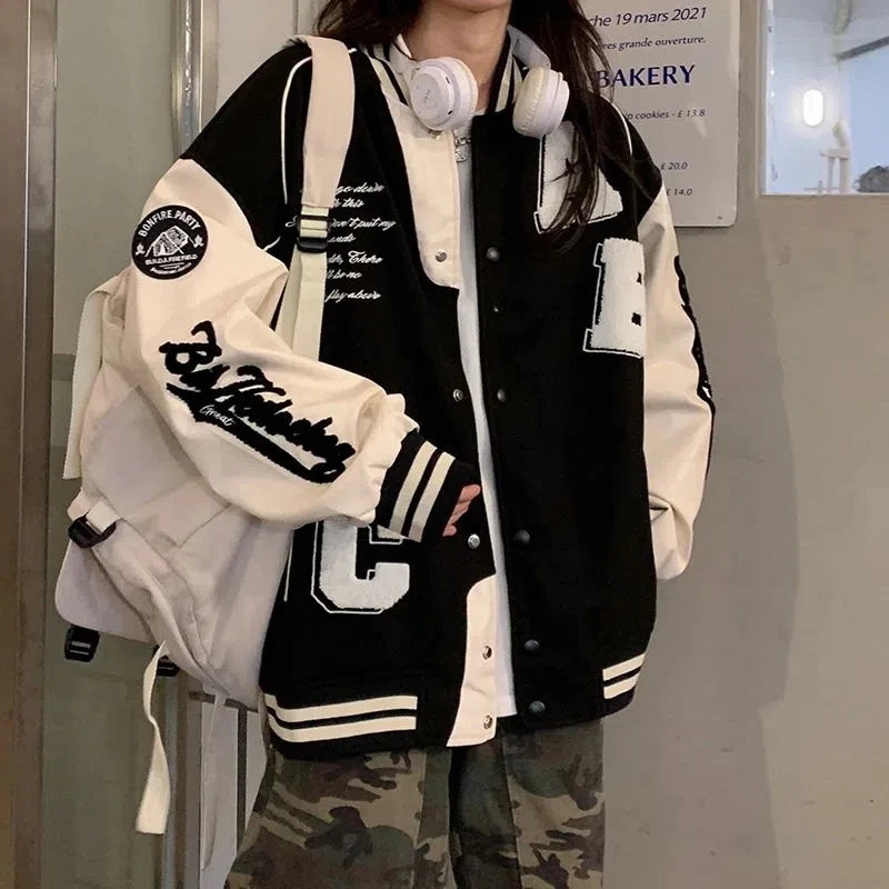 Women'S Fashion Bomber Jacket - Y2k Lamb Wool Bomber Jacket 여성