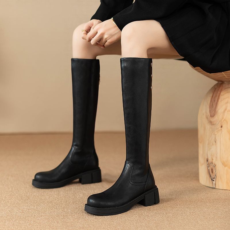 Women'S Fashion Boots 2025 - 가을 겨울 중간 굽 여성 무릎