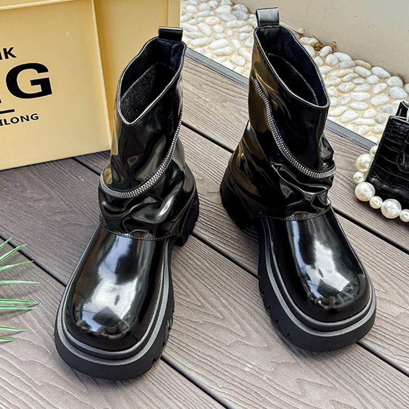 패션 플랫폼 가죽 신발 겨울 펑크 하이 첼시 부츠 디자 - Women'S Fashion Boots 2025 리뷰 및 가격
