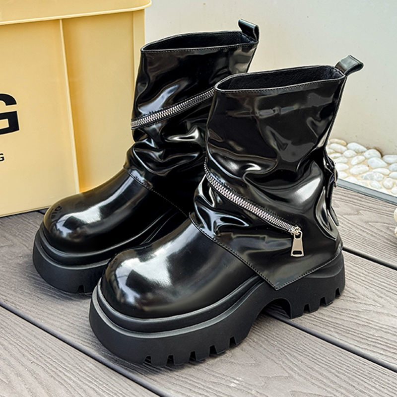 패션 플랫폼 가죽 신발 겨울 펑크 하이 첼시 부츠 디자 - Women'S Fashion Boots 2025 리뷰 및 가격