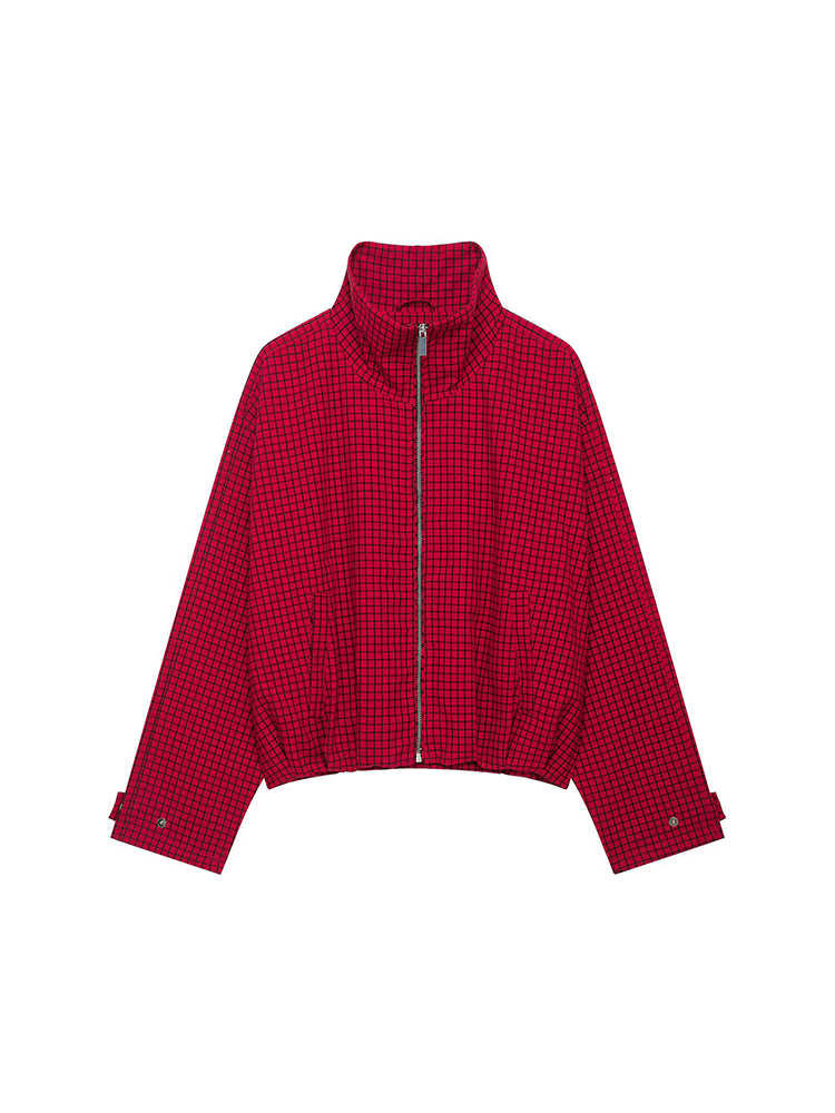 가을 여성용 플레이드 봄버 재킷 신상 스탠드 칼라 포켓 - Women'S Fashion Bomber Jacket 리뷰 및 가격