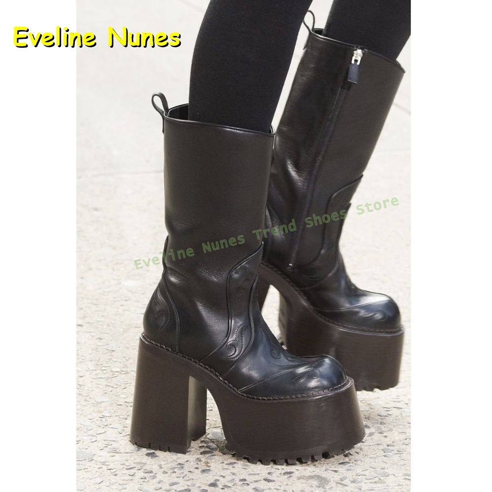 자수 플랫폼 니하이 부츠 라운드 토 키높이 지퍼 여밈  - Women'S Fashion Boots 2025 리뷰 및 가격