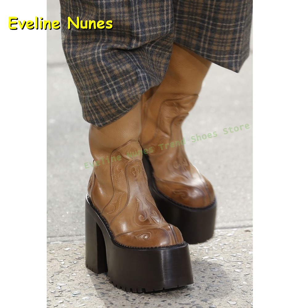 자수 플랫폼 니하이 부츠 라운드 토 키높이 지퍼 여밈  - Women'S Fashion Boots 2025 리뷰 및 가격