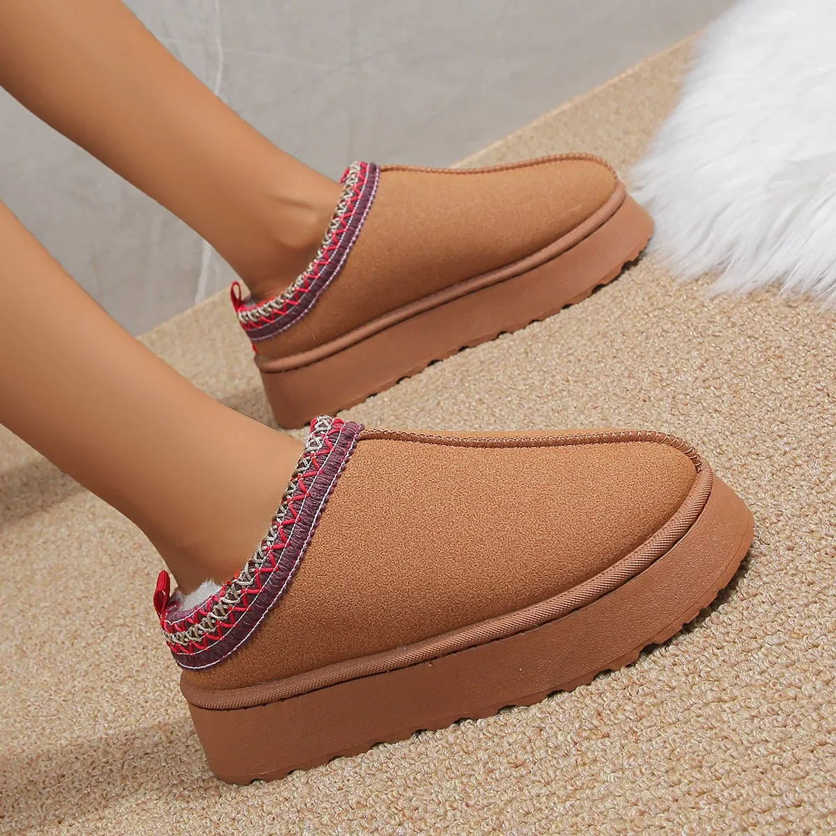 여성용 발목 플랫 플랫폼 스노우 부츠, 스웨이드 플러시 - Women'S Fashion Ugg Boots 리뷰 및 가격