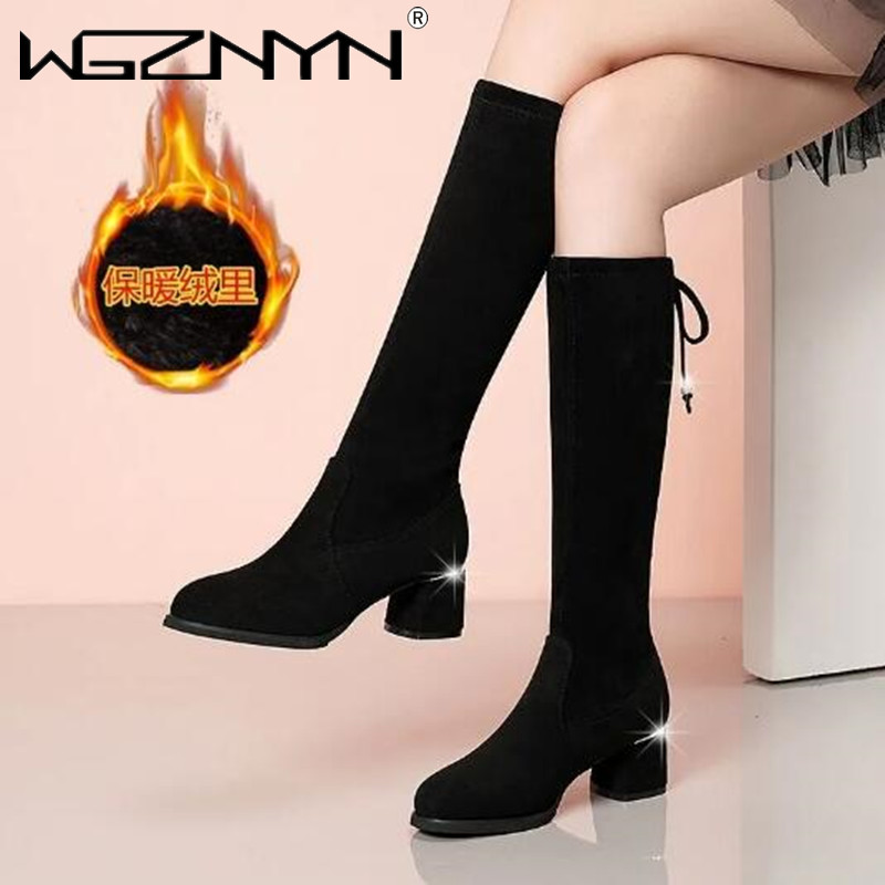 여성용 블랙 니부츠, 편안한 레이스 업, 청키 하이힐, - Women'S Fashion Boots 2025 리뷰 및 가격