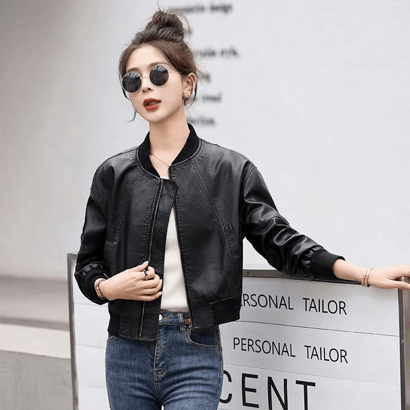 미국 레트로 스타일 인조 가죽 재킷 여성 봄 가을 패션 - Women'S Fashion Bomber Jacket 리뷰 및 가격