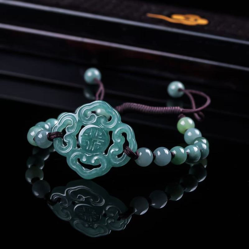 천연 비취 A급 팔찌 오리지널 디자인 세련된 블루 워터 - Women Fashion Designers 리뷰 및 가격