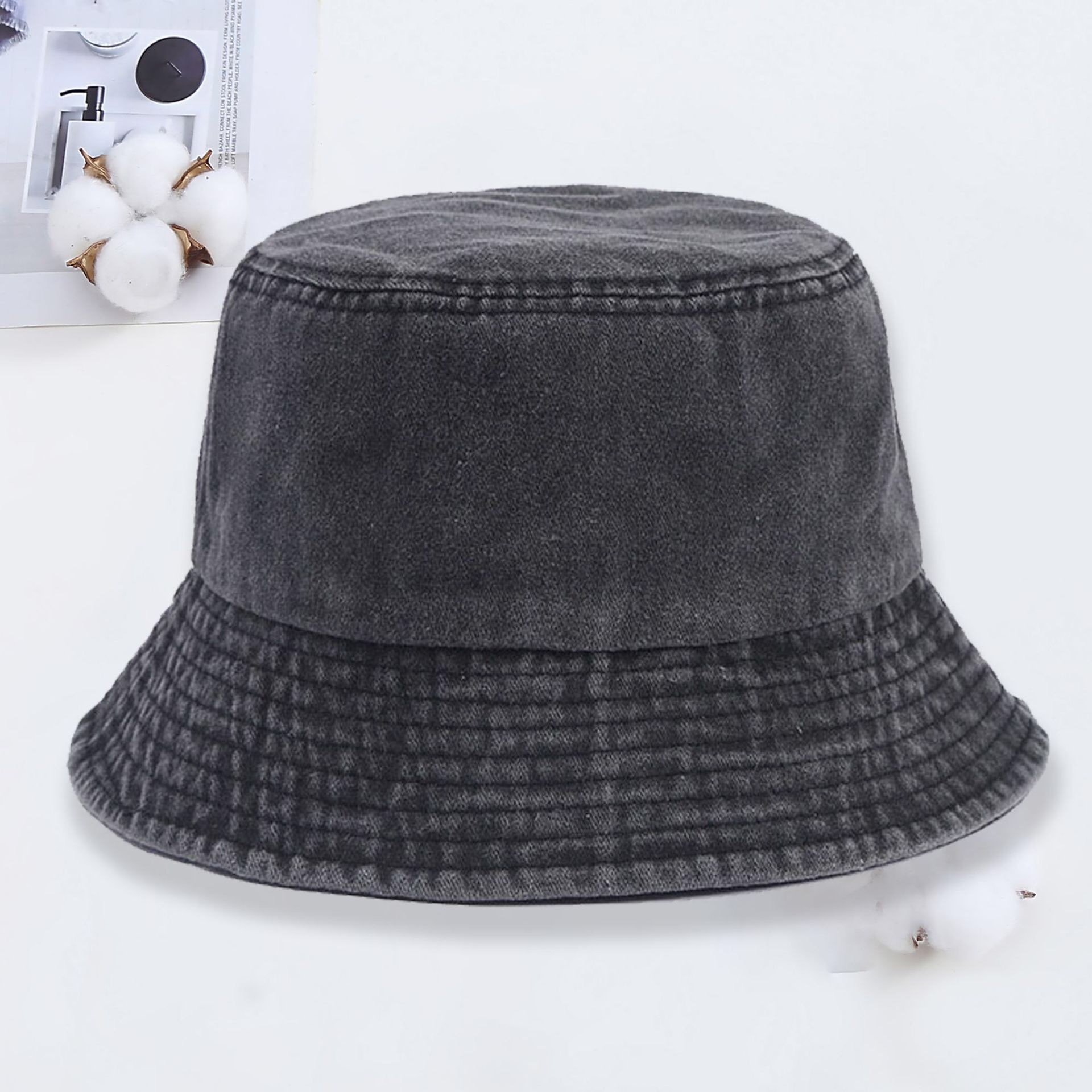 맞춤 로고가 새겨진 데님 버킷 햇, 워싱 처리된 데님  - Women'S Fashion Visor 리뷰 및 가격