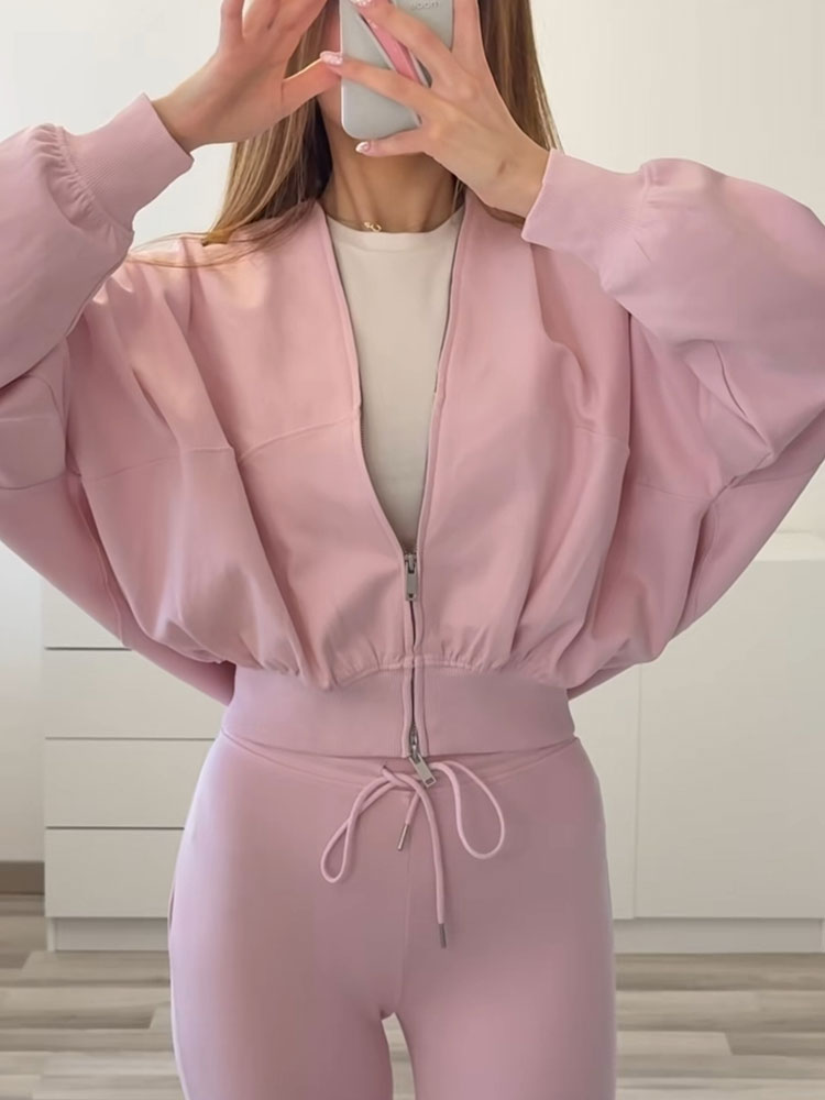 HH 여성 우아한 솔리드 플레어 팬츠 세트 긴 소매 봄 - Women'S Fashion Bomber Jacket 리뷰 및 가격