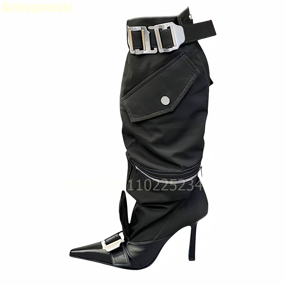 2026 가을 여성 무릎 길이 부츠 메탈 벨트 버클 뾰 - Women'S Fashion Boots 2025 리뷰 및 가격