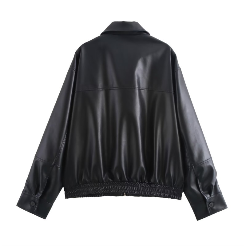 빈티지 PU 가죽 봄버 재킷 가을 신상 여성용 지퍼 라 - Women'S Fashion Bomber Jacket 리뷰 및 가격