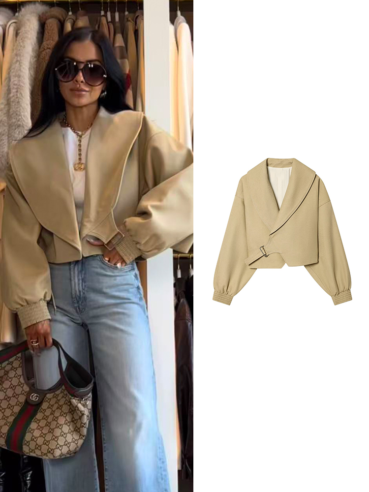 TFMLN 여성용 우아한 라펠 봄버 재킷 봄 가을 긴팔 - Women'S Fashion Bomber Jacket 리뷰 및 가격