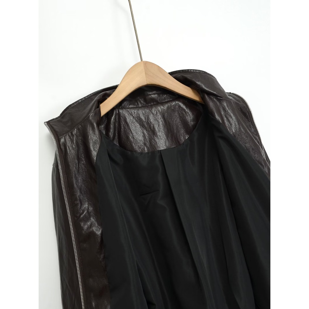 여성을 위한 우아한 패션 크롭 인조 가죽 봄버 재킷,  - Women'S Fashion Bomber Jacket 리뷰 및 가격