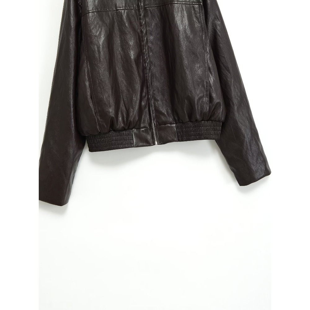 여성을 위한 우아한 패션 크롭 인조 가죽 봄버 재킷,  - Women'S Fashion Bomber Jacket 리뷰 및 가격