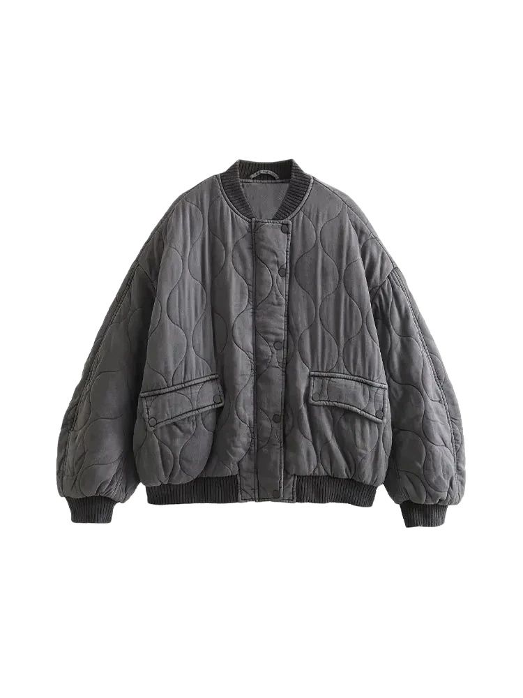 여성 패션 오버사이즈 두꺼운 따뜻한 퀼팅 봄버 재킷 빈 - Women'S Fashion Bomber Jacket 리뷰 및 가격
