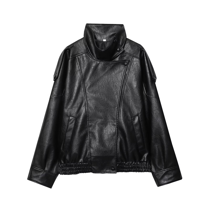 MUJER 인조 가죽 여성 자켓 블랙 오버사이즈 봄버  - Women'S Fashion Bomber Jacket 리뷰 및 가격