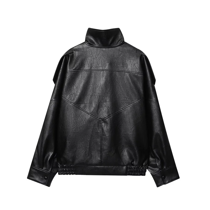 MUJER 인조 가죽 여성 자켓 블랙 오버사이즈 봄버  - Women'S Fashion Bomber Jacket 리뷰 및 가격