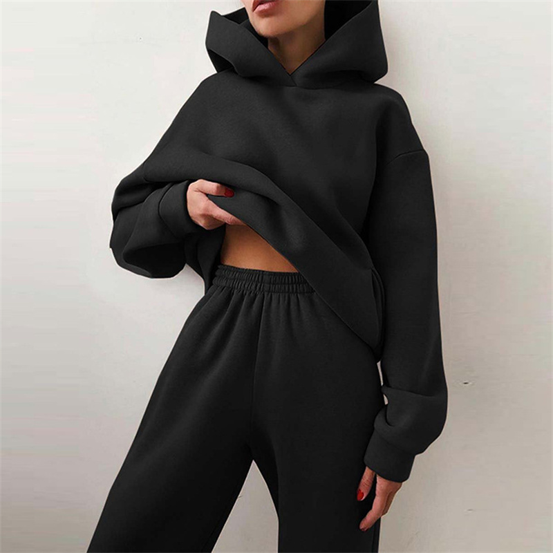여성용 대형 운동복 세트 따뜻한 가을 패션 까마귀 스웨 - Hoodie Women Oversized 리뷰 및 가격